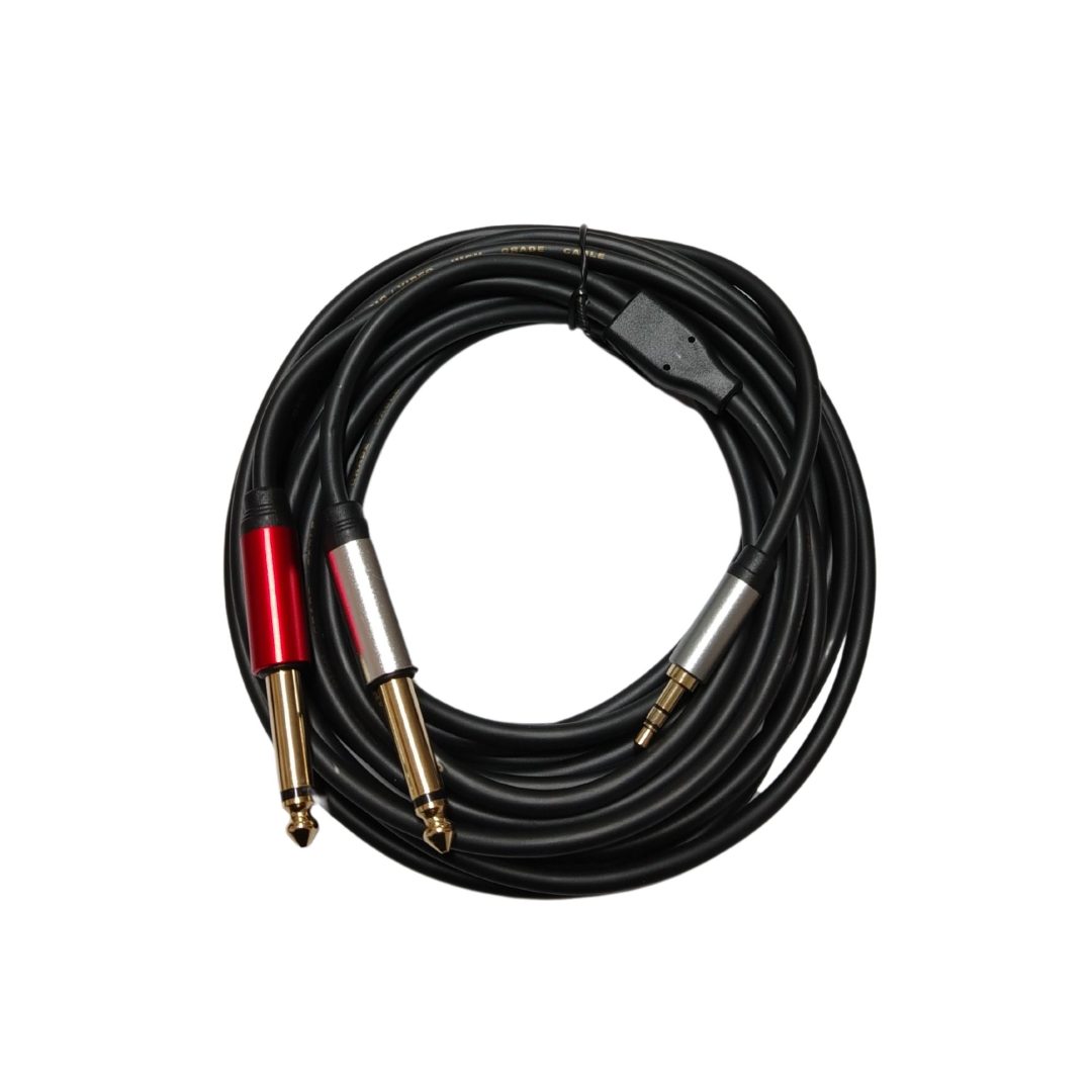 Cable 6.35 doble a mini plug 5 metros